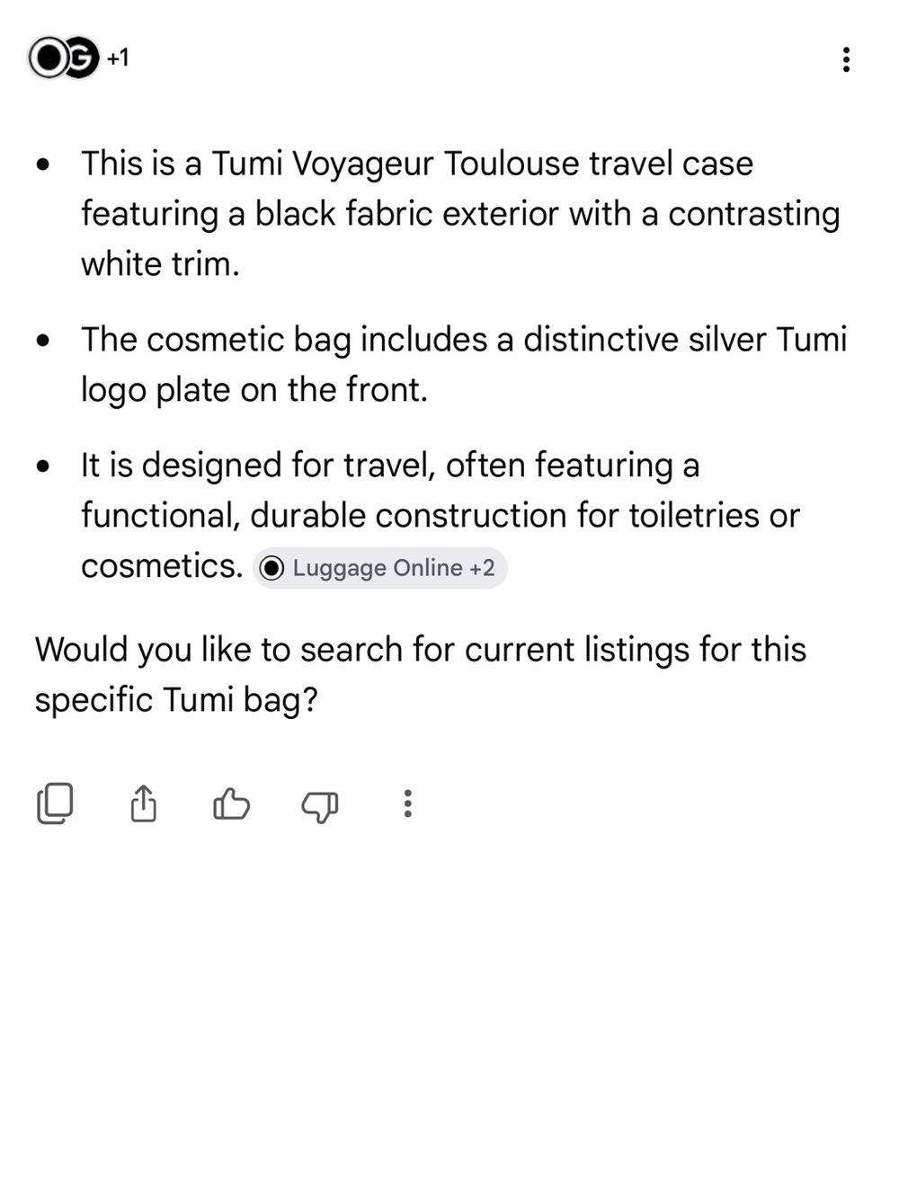 Tumi Voyageur Toulouse Black and White Nylon Travel Cosmetic Case - Picture 4 of 5